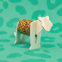 Load image into Gallery viewer, Washi Tape Leopard Animal Print – 3 Rolls with Plywood Holder – Wild Safari Stationery Gift

