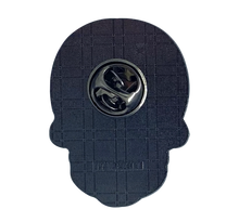 Load image into Gallery viewer, Mexican Sugar Skull Metal Pin Badge – Día de Muertos Folk Art | Official By Mexico Collectible
