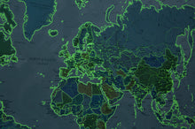 Load image into Gallery viewer, Glow in the Dark World Map – Silk Art Paper – 84.1 x 59.4 cm | Home &amp; Learning Decor
