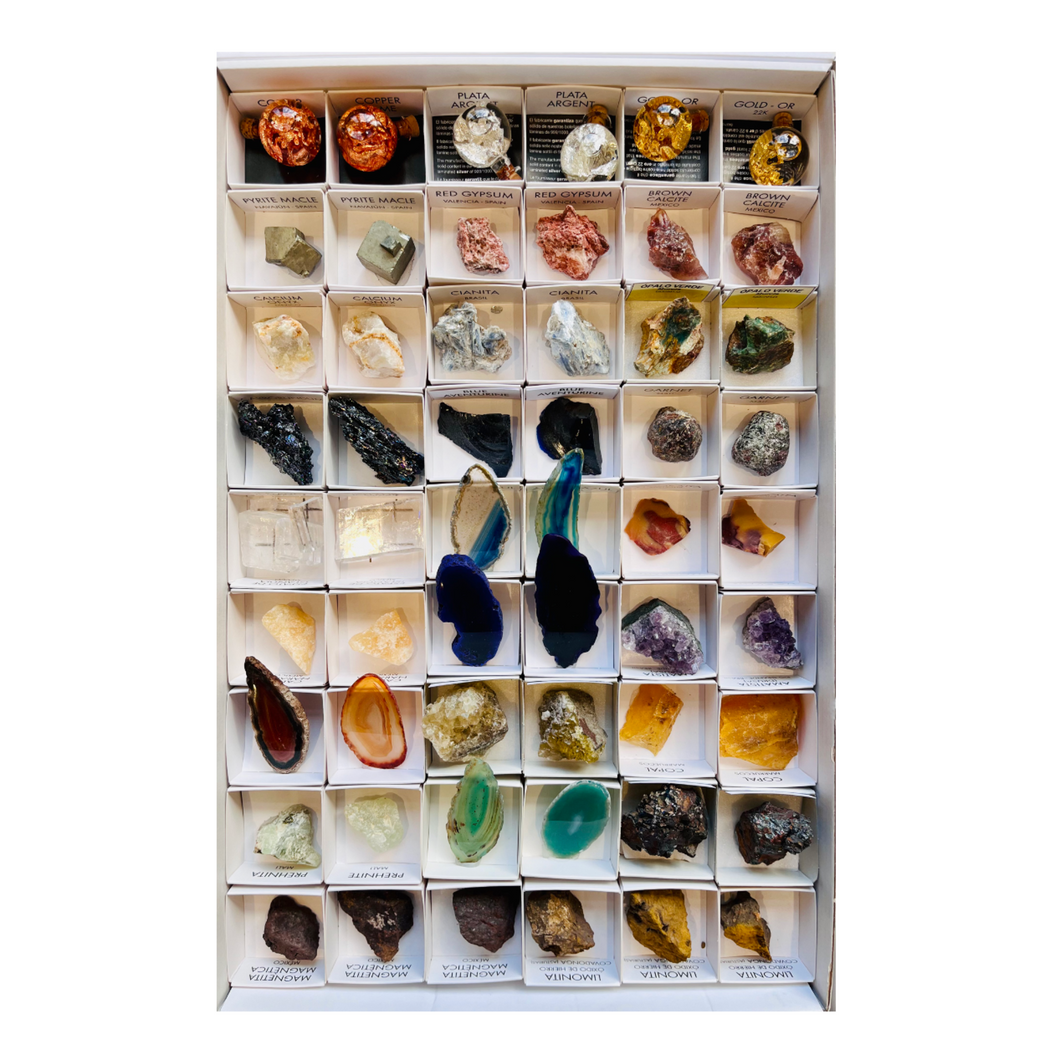 Box with 54 Minerals and Crystals - Collectables