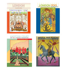 Load image into Gallery viewer, Set of 4 London Transport Museum Colouring Books – Softcover Art Posters to Colour &amp; Display – UK Landmarks
