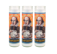 Load image into Gallery viewer, Set of 3 William Shakespeare Secular Saint Candles by The Unemployed Philosophers Guild
