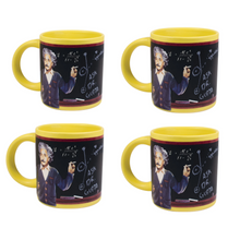 Load image into Gallery viewer, Set of 4 Coffee Mugs – Einstein Blackboard Chalkboard Mug | Write-On Genius Cups
