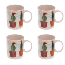 Load image into Gallery viewer, Set of 4 Cactus Pots Design Mugs – New Bone China Ceramic
