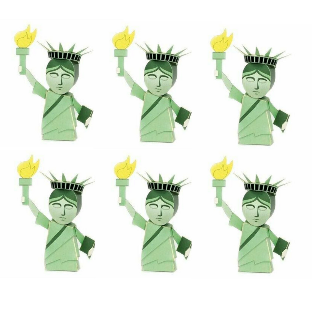 Set of 6 Statue of Liberty Paper Model Postcards – DIY 3D Puzzle Craft Gift