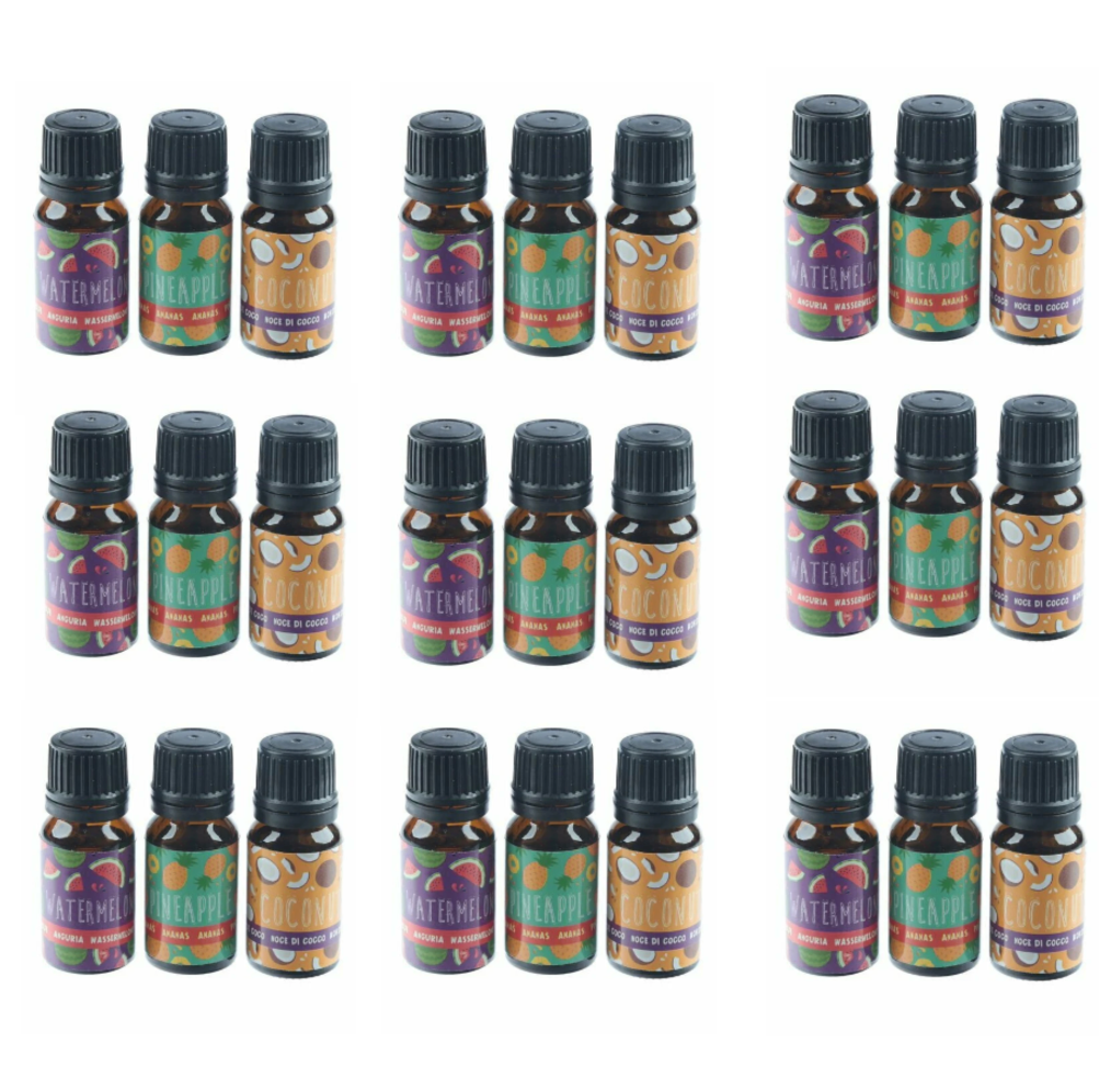 Lot of 9 Tropical Caribbean Sets of 3 Fragrance Oils – Aromatherapy 10ml