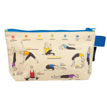 Load image into Gallery viewer, Yoga Pose Zipper Bag – 15 Illustrated Asanas – 5&quot;x9&quot; Standing Pouch with Gusset
