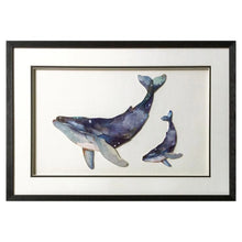 Load image into Gallery viewer, Framed 3D Whale &amp; Calf Collage – Handcrafted Statement Wall Art (65x45cm)
