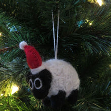 Load image into Gallery viewer, Set of 4 Black Sheep Christmas Hanging Decorations – Fair Trade &amp; Eco Friendly
