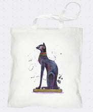 Load image into Gallery viewer, Bundle of 50 Bastet Egyptian Goddess Cotton Tote Bags – White Shoppers
