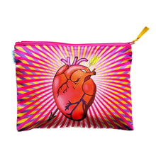 Load image into Gallery viewer, Product: Mexican Heart with Arrow Zip Makeup Bag – Handmade by Wajiro Dream

