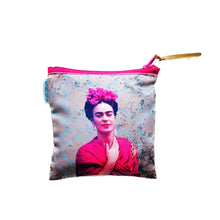 Load image into Gallery viewer, Frida Kahlo Coin Purse – Handmade Mexican Zip Wallet by Wajiro Dream – MexiPop Art
