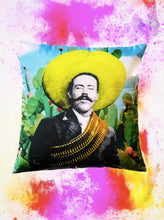 Load image into Gallery viewer, Mexican with Hat Cushion Cover 35 x 35 cm – MexiPop Art by Wajiro Dream – Handmade in Mexico
