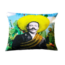 Load image into Gallery viewer, Mexican with Hat Cushion Cover 35 x 35 cm – MexiPop Art by Wajiro Dream – Handmade in Mexico

