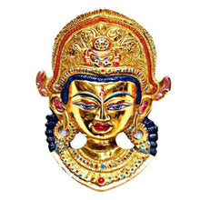 Load image into Gallery viewer, Golden Tibetan Buddha Wall Decor – 19cm Handcrafted Metal Art
