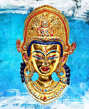 Load image into Gallery viewer, Golden Tibetan Buddha Wall Decor – 19cm Handcrafted Metal Art
