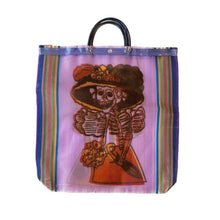 Load image into Gallery viewer, Mexican Catrina Mesh Bag – Handmade Market/Beach Tote (48x45cm)
