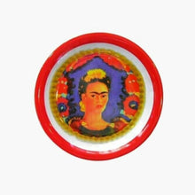 Load image into Gallery viewer, Set of 2 Frida Kahlo “The Frame” Melamine Plates – Red Border 23cm
