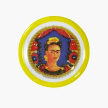 Load image into Gallery viewer, Set of 2 Frida Kahlo “The Frame” Melamine Plates – Yellow Border 23cm
