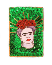 Load image into Gallery viewer, Frida Kahlo Radiant Green Sewing Patch 15cm – Mexican Handmade Textile
