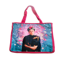Load image into Gallery viewer, Frida Kahlo Standing Grocery Bag by Wajiro Dream – Handmade Mexican Tote
