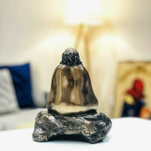 Load image into Gallery viewer, Da Mo Bodhidharma Statue on Rock in Meditation Pose – 19cm Bronze Finish

