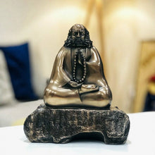 Load image into Gallery viewer, Da Mo Bodhidharma Statue on Rock in Meditation Pose – 19cm Bronze Finish
