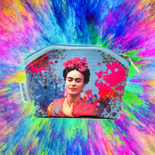 Load image into Gallery viewer, Mexican Frida Coin Purse with Flowers – By Wajiro Dream MexiPop Art Design

