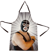 Load image into Gallery viewer, Mexican Wrestling Lucha Libre Grey Apron – Wajiro Dream MexiPop Art
