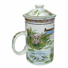Load image into Gallery viewer, Bao Yu &amp; Dai Yu Porcelain Tea Infuser Mug with Lid – A Dream of Red Mansions

