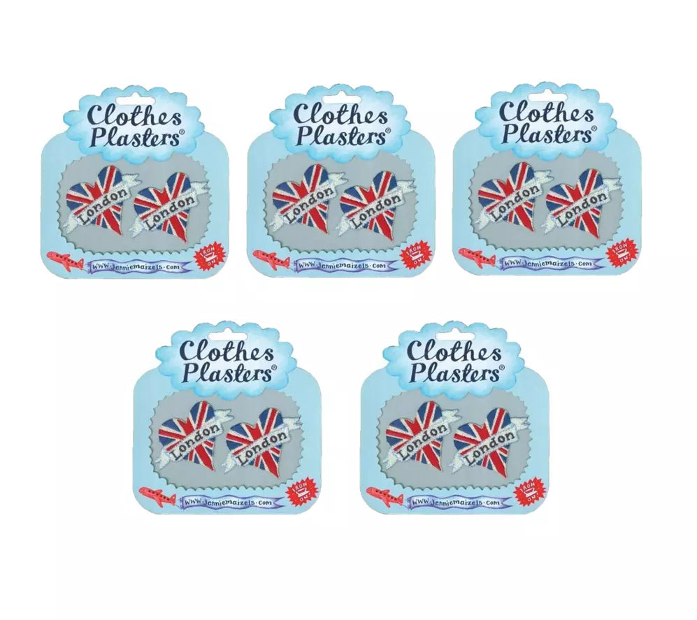 Set of 5 Hearts London Clothes Plasters Packs