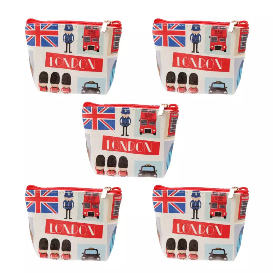 Set of 5 Handy Purses - London Icons with Zip