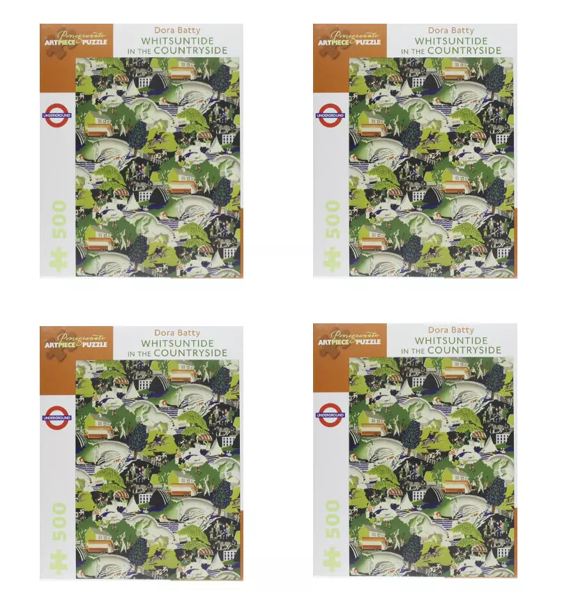 Set of 4 Dora Batty Jigsaw Puzzles: Whitsuntide in the Countryside 500-Piece Jigsaw