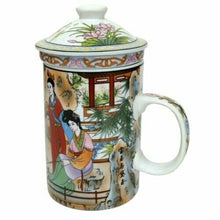 Load image into Gallery viewer, Bao Yu &amp; Dai Yu Porcelain Tea Infuser Mug with Lid – A Dream of Red Mansions
