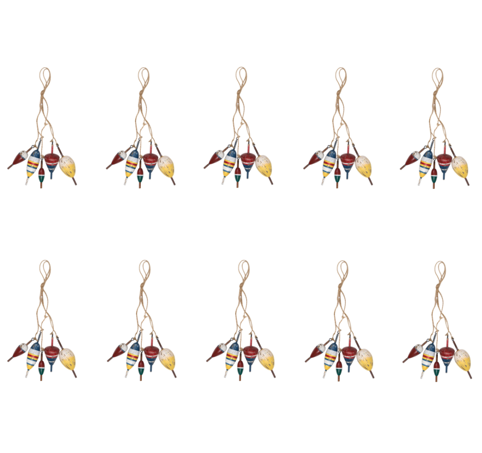 Set of 10 Nautical Garlands 5 Fishing Corks Each H27cm