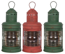 Load image into Gallery viewer, Set of 3 Nautical Fisherman&#39;s Navigation Lamps – Green &amp; Red – UK Plug – 24cm Maritime Decor
