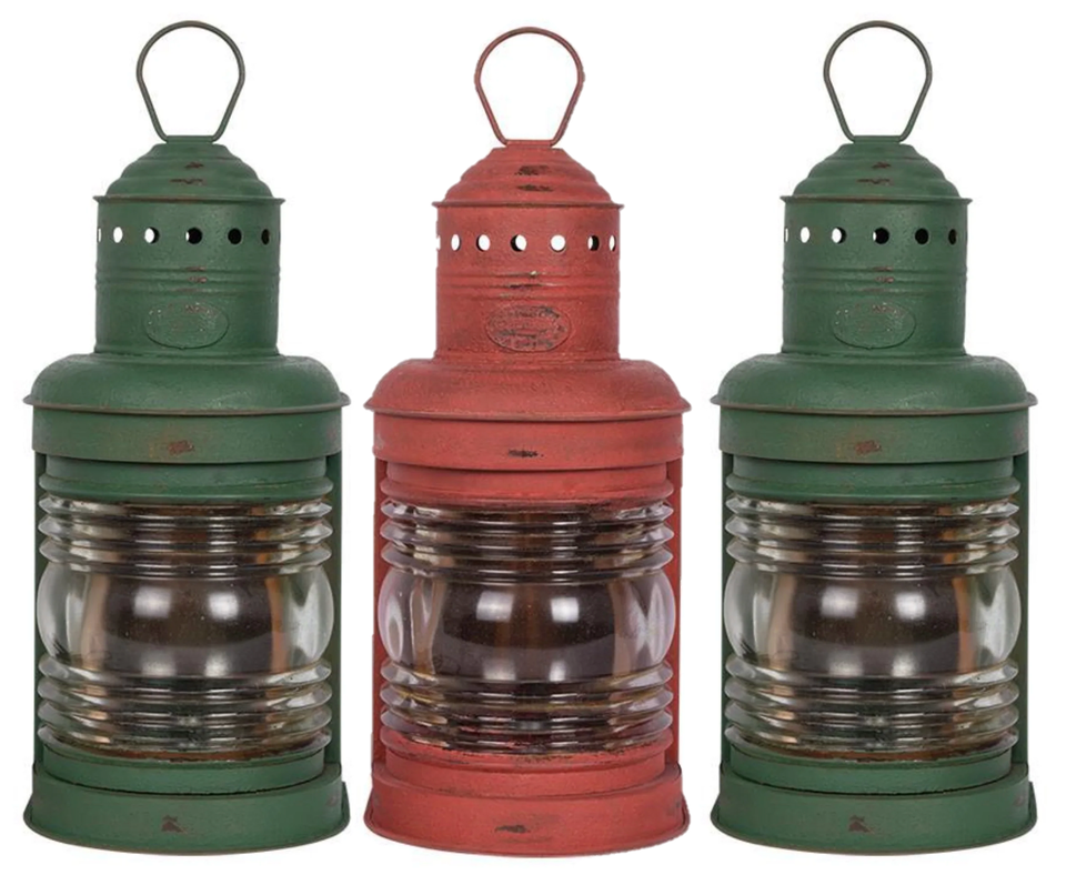 Set of 3 Starboard Port Lamps H24cm