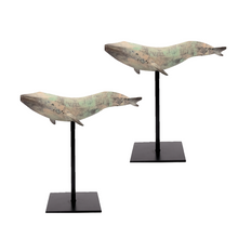 Load image into Gallery viewer, Set of 2 Humpback Whales with Base Ornament
