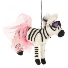Load image into Gallery viewer, Set of 2 Sassy Zebra Felt Decorations – Handmade Fair Trade Eco-Friendly
