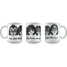 Load image into Gallery viewer, KISS Rock Band Coffee Mugs – Set of 2 – “You Want the Best” Design
