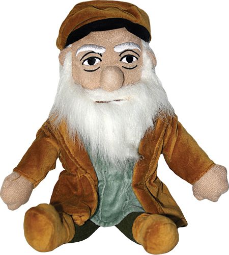 Leonardo Da Vinci Little Thinker Plush - The Unemployed Philosophers Guild - Plush Doll for Kids and Adults