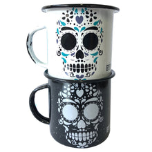 Load image into Gallery viewer, Coffee Enamel Skulls Mug Set of 2 - ByMexico
