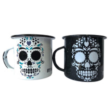 Load image into Gallery viewer, Coffee Enamel Skulls Mug Set of 2 - ByMexico
