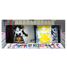 Load image into Gallery viewer, Coffee Enamel Mug Mexican Marias Set of 2 - ByMexico
