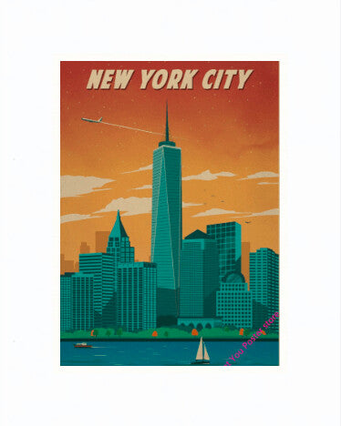 New York City Vintage Travel Poster A4 Home Art Decor.