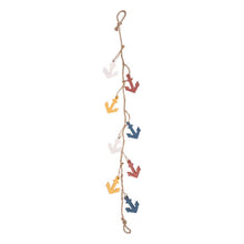 Load image into Gallery viewer, Set of 4 Nautical Garlands with Wooden Anchors 95cm
