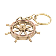 Load image into Gallery viewer, Ship’s Wheel Key Ring with Wooden Box

