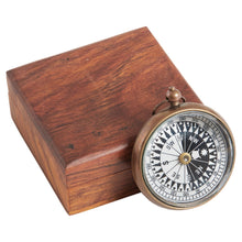 Load image into Gallery viewer, Brass Compass with Wooden Box
