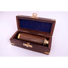 Load image into Gallery viewer, Telescope in Brass and Wood with Box L26cm
