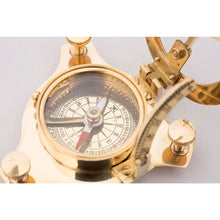 Load image into Gallery viewer, Brass Sundial Compass with Wooden Box
